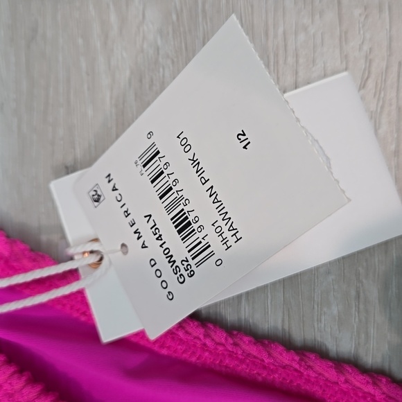 NWT Good American Women Always fit Hawiian Pink swim bikini bottom sz 1/2 S/M - Picture 3 of 8